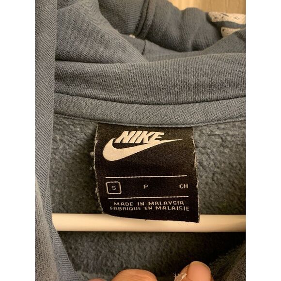 Nike Hoodie Adult Small  Just Do It Script Sweatshirt Fleece All Over Print VGUC - Picture 2 of 3